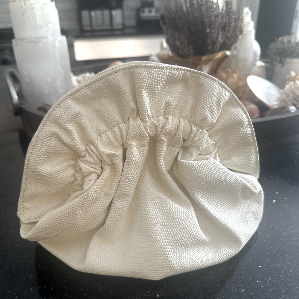 Reiss leather Cream clutch